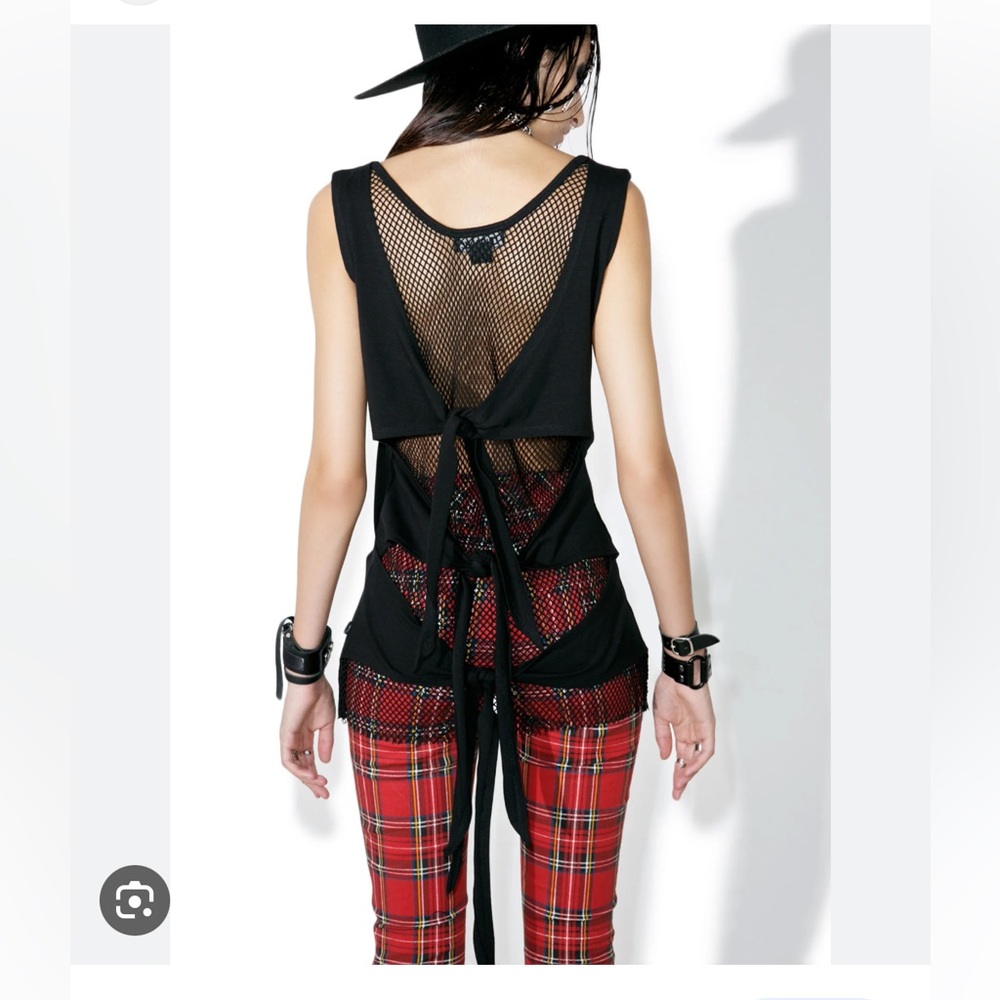 NWOT! Tripp NYC Black Fishnet Back Tie